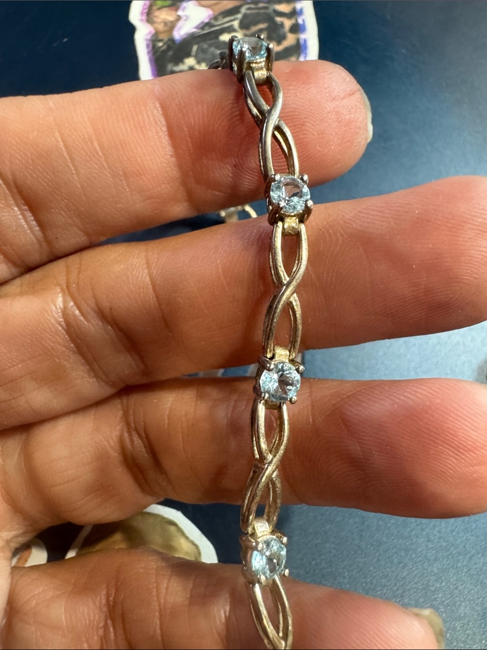 Sterling silver  Bracelet with topaz Stone Accents - Women Jewelry - Picture 4 of 4